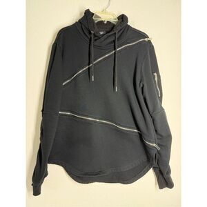 Rebel Minds Men’s Black Cotton Blend Zip Trim Hoodie Size 2XL